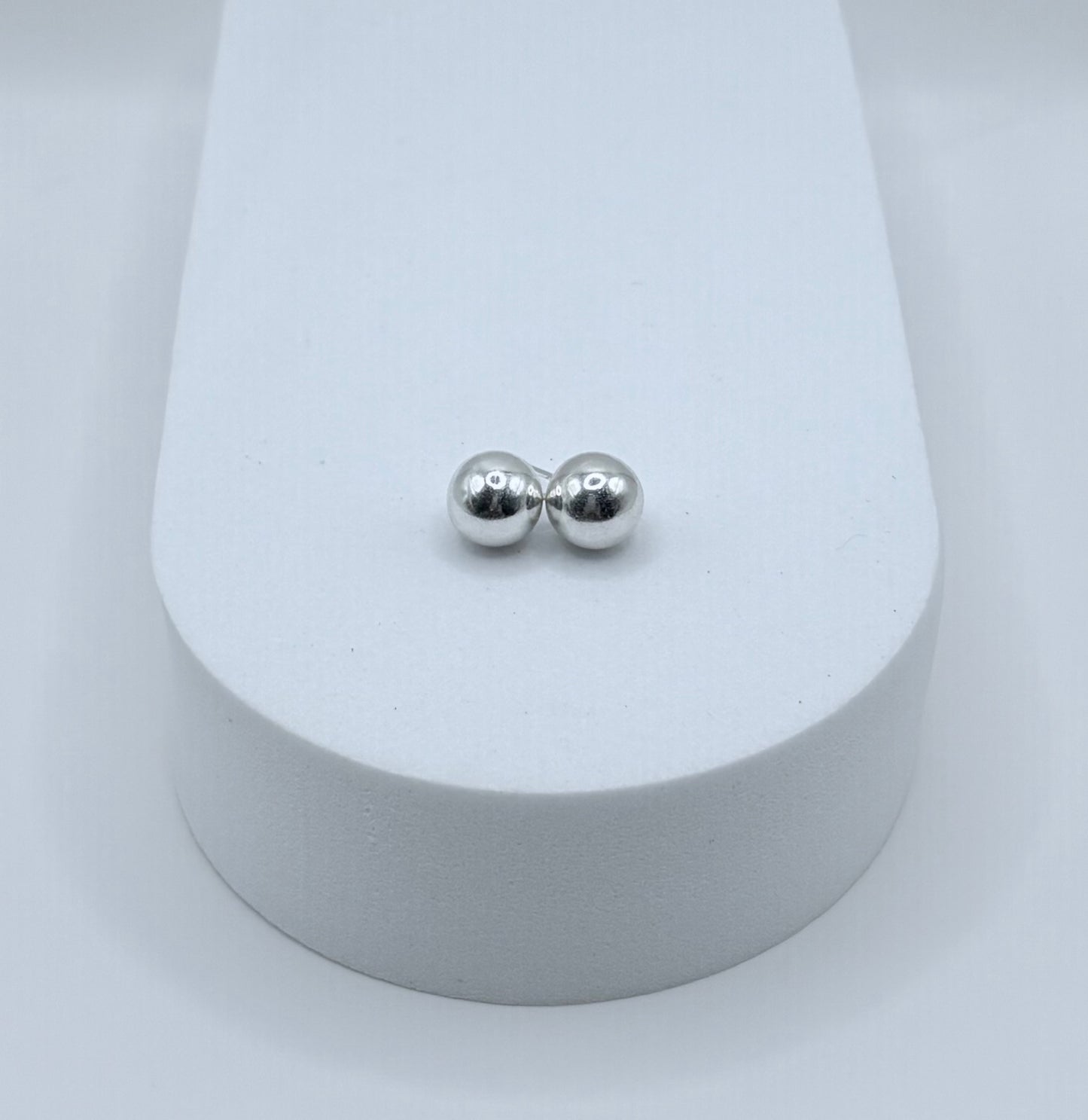 Ball Stud Earrings, 7mm Approx.