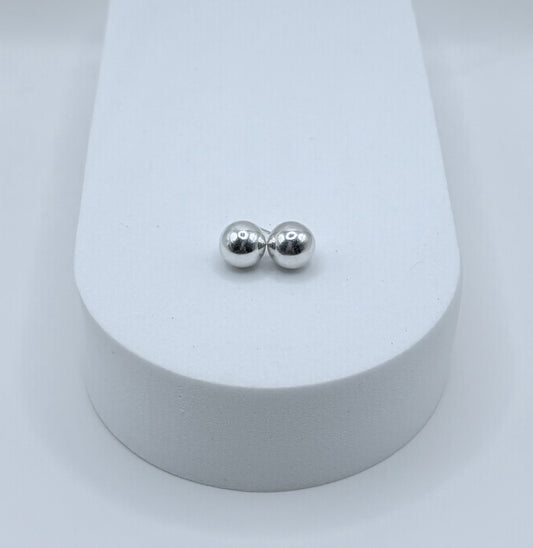 Ball Stud Earrings, 7mm Approx.