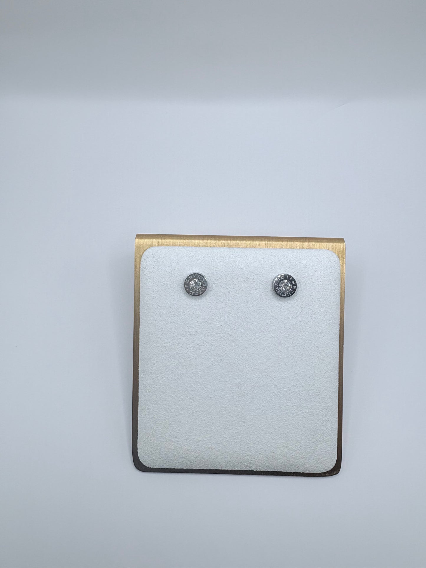 Bezel Stud Earrings