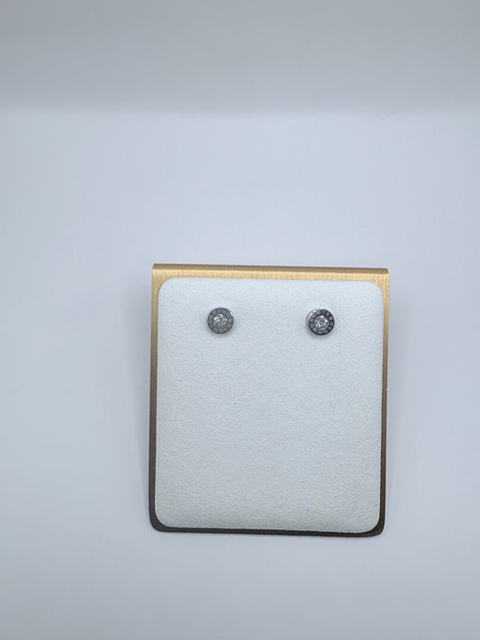 Bezel Stud Earrings
