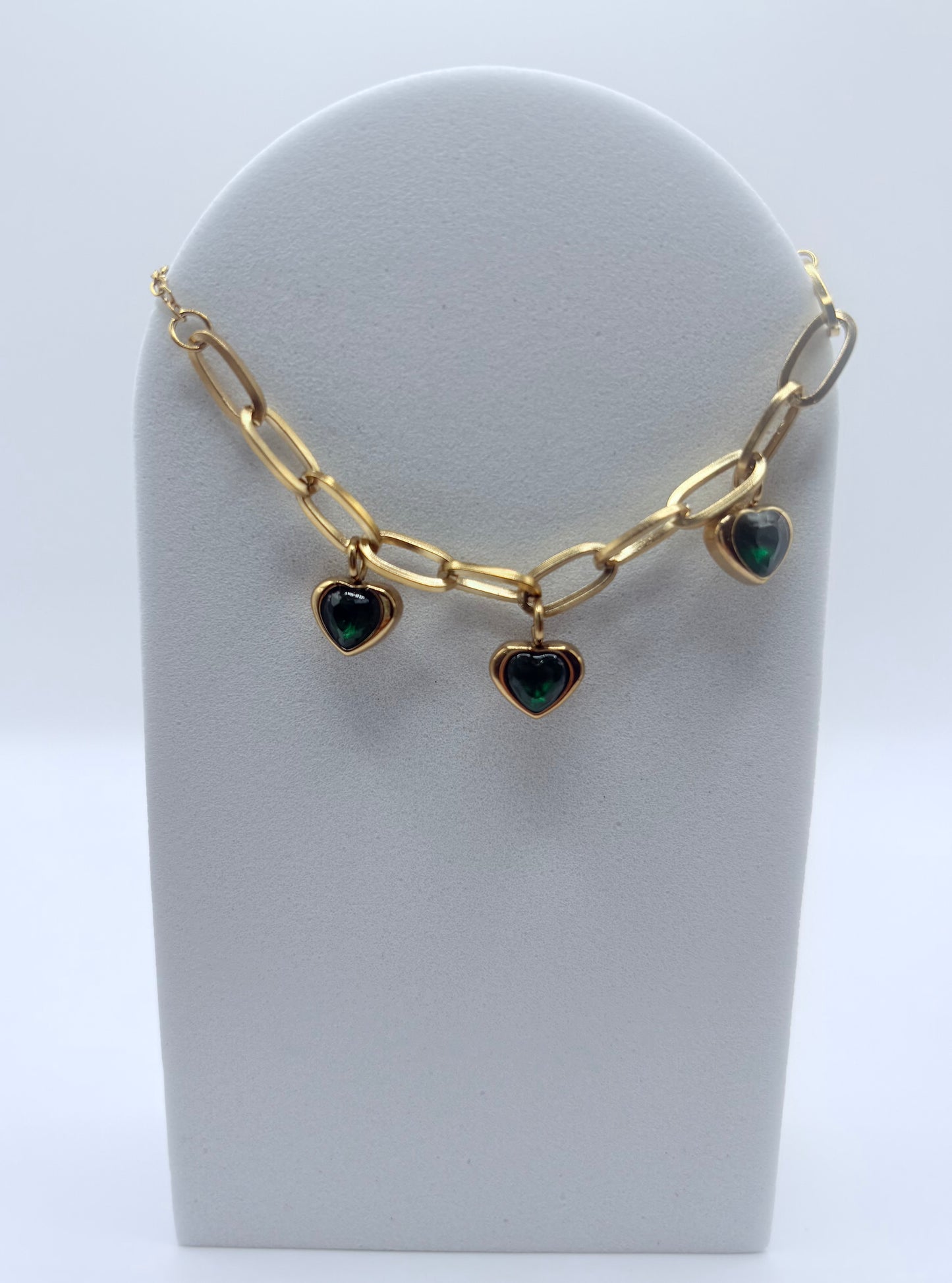 Green Hearts Bracelet